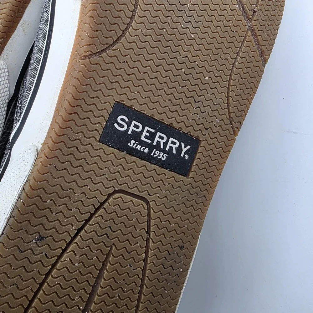 Sperry Top-Sider Shoes Mens 12 Gray Chambray Lace Up Memory Foam Casual STS18845